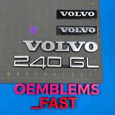 1987-1995 Volvo 240GL 240 GL OEM Factory Silver Fender Rear Trunk Emblem Set OEM picture