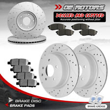 Front & Rear Drilled Slotted Rotors + Pads for Infiniti G25 G35 G37 M35 M37 EX35 picture