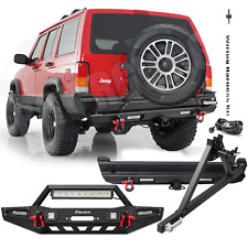 For1984-2001 Jeep Cherokee XJ Front/Rear Bumper W/Winch Plate&Spare Tire Carrier picture