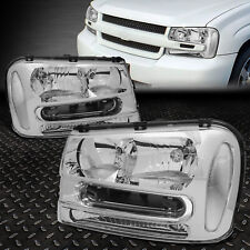 FOR 02-09 CHEVY TRAILBLAZER EXT CHROME HOUSING CLEAR CORNER HEADLIGHT HEAD LAMPS picture