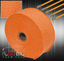 30 Feet Header Pipe Heat Cover Wrap+ Stainless Ties Orange picture