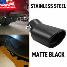 Car Trim Exhaust Pipe 62mm Stainless Steel Bend Muffler Tip Tail Throat Black MT picture