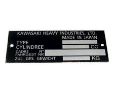 Kawasaki Marker Data Plate Alu ID Tag - Z900 KZ900 KZ1000 Z1 Z750 KZ750 1000 (U) picture