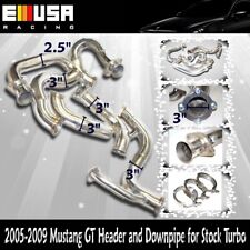 For 05-10 Mustang GT Header & Pipe to Single Turbo for T4 GT45 Turbocharger picture