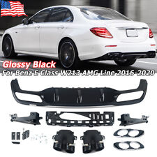 AMG E53 Look Rear Diffuser+Two Exhaust Pipe For Benz E Class W213 E43 AMG 2016+ picture