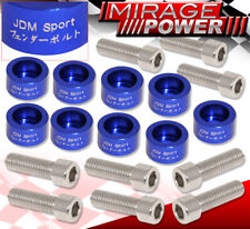 M8 JDM Engine Header Washer Hex Bolt Kit 9PCS Blue For Honda Acura 4 CYL picture