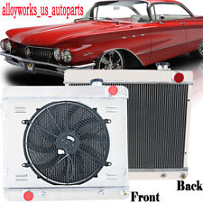 4 Core Radiator+Shroud Fan For 1960-64 Buick Skylark/LeSabre/Electra/Wildcat V8 picture