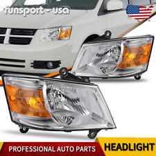 Headlights Replacement For 2008-2010 Dodge Grand Caravan Headlamps Pair L+R picture