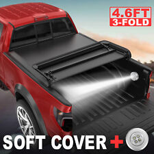 Truck Tonneau Cover For 2022-2024 Ford Maverick 4.6FT Bed Tri-Fold w/ LED Lamp picture