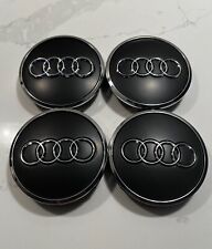 Wheel Rim Center Hub Caps for Audi Emblem 4PC 61mm Chrome Gray Sport C59047 picture