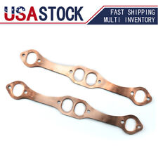 SBC Oval Port Copper Header Exhaust Gaskets For SB Chevy 327 305 383 Reusable picture