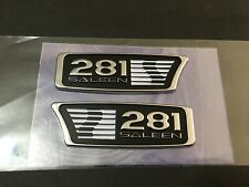 S281 EMBLEMS PAIR OF SALEEN 281 EMBLEM NEW NEVER INSTALLED CHROME BLACK / WHITE picture
