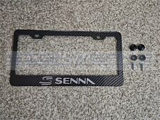Senna Carbon Fiber Printed Pattern Black Aluminum License Plate Frame picture