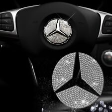 Mercedes-Benz Style Steering Wheel Bling Crystal Emblem Sticker Decal Kit picture