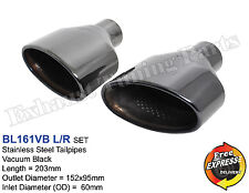 Exhaust tips Duplex Tailpipe trims Black VW Scirocco R Style Golf 5 6 7 Audi RS picture
