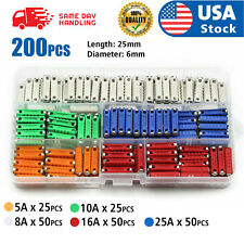 200pcs Continental Car Fuses Torpedo Type For Vintage Classic Cars Old Style Set picture