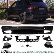 For Benz W167 GLE450 GLE63 AMG Look Coupe Rear Bumper Diffuser Lip & Tailpipe US picture