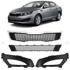 For 2011 2013 Kia Optima LX EX Front Upper Lower Grille w/ Fog Light Bezels 4pcs picture