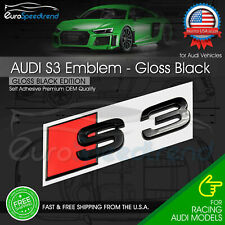 Audi S3 Gloss Black Emblem 3D Badge Rear Trunk Lid for S Line Logo Nameplate picture