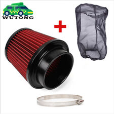 4inch 100mm Red High Flow Inlet Cold Air Intake Cone Replacement Dry Air Filter picture