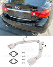 Axle Back Muffler Delete Exhaust For 14-Up Infiniti Q50 Double Wall Dual Tips picture