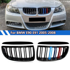 For BMW 2005-08 E90 E91 323i 328i 335i Front Kidney Grille M-Color Gloss Black picture