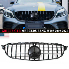 GTR Front Grille Grill w/Star For Mercedes Benz 2019-2021 W205 C200 C300 C43 AMG picture