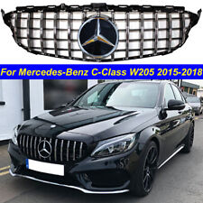 Grille GT R Style For 2015-2018 Mercedes Benz W205 C250 C300 C400 W/Badge Chrome picture