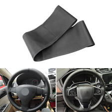 All Black Leather Steering Wheel Cover For Honda Civic Accord City CR-V Odyssey picture