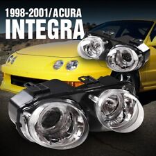 For 1998-2001 Acura Integra Headlights Halo Projector Chrome Clear Replace Lamps picture