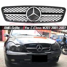 Chrome Black AMG Style Grille For Benz C-Class W203 2001-2007 C200 C240 C320 AMG picture