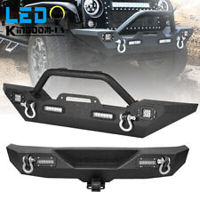 Front/Rear Bumper for 07-18 Jeep Wrangler JK Unlimited w/ Winch Plate LED Lights picture