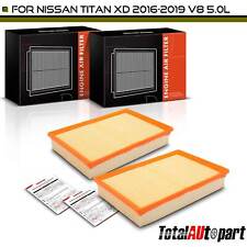 2x Engine Air Filter for Nissan TITAN XD 2016 2017-2019 V8 5.0L Flexible Panel picture