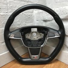 Genuine Seat Ibiza 6J FR black leather steering wheel with red stitching. 14D picture