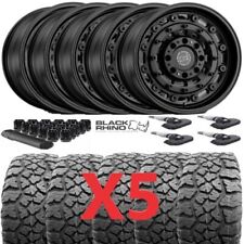17 ARSENAL WHEELS 37125017 BLACK RHINO TIRES PACKAGE AT MUD SET OF 5 FITS JEEP picture