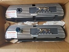 FORD 289, 302, 351 Cougar Logo Black Valve Covers, Scott Drake Part #6A582-CO picture