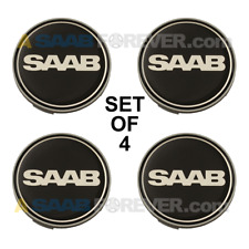 SAAB NEW 9-3 9-5 BLACK NEVS WHEEL CENTER CAPS SET OF 4 CAPS OEM 62.5mm 2100004 picture