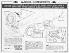 CHEVROLET 1961-62 Corvair Wagon Jack Instructions & Tire Stowage Decal #3785532 picture
