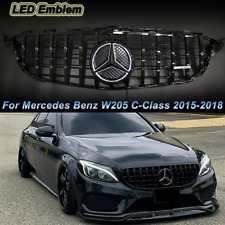 Gloss Black GT R Grille W/LED Emblem For Mercedes Benz W205 2015-2018 C-Class picture