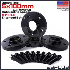 4x 20mm Audi Hub Centric Spacer 5x100 mm 57.1 mm + Extended Bolt Fit A1/A3/S3/TT picture