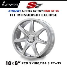 New Lenso Wheel S7 Rim 18x8 PCD 5x114.3 / 100 ET+35 Fits Mitsubishi Eclipse set4 picture