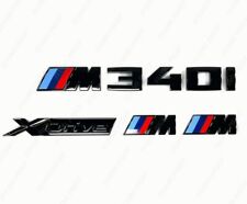 for 3 Series GlossBlack Emblem M340i+XDrive+M logox2 Rear Trunk and Fender Badge picture
