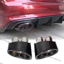 For Audi A5 S5 08-2023 Real Carbon Fiber Rear Tail Exhaust Pipe Muffler Tip 2PCS picture