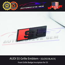 Audi S5 Front Grille Badge GLOSS BLACK Emblem S line Inscription Nameplate A5 picture