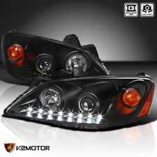 Black Fits 2005-2010 Pontiac G6 Projector Headlights LED Strip Lamps Pair 05-10 picture