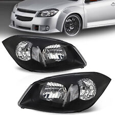 Fits 2005-2010 Chevy Cobalt 07-09 Pontiac G5 Black Clear Headlights  Left+Right picture