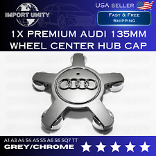 1X REPLACEMENT AUDI GREY CHROME 135MM SPYDER WHEEL CENTER CAP 4F0601165N OE picture