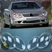 A Set Front Headlight Lens Cover +Glue For Benz W230 SL500 SL600 SL55 03-08 picture