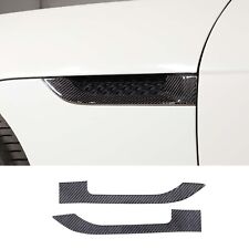 Black Carbon Fiber Side Fender air Vent Cover Trim For Jaguar F-TYPE 2013-2022 picture