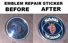 2 Saab scania hood trunk emblem repair stickers 900 93 picture